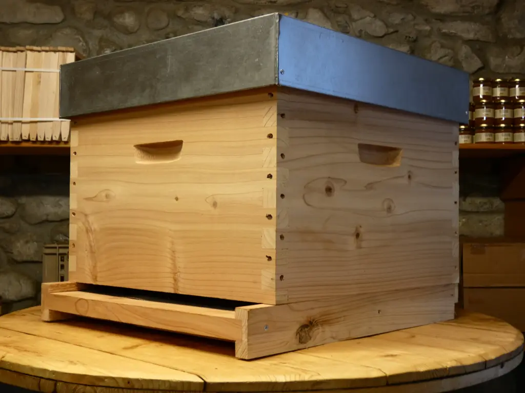 Ruche 12 cadres crypto (nourrisseur, partition, entrée, 2 hausses)